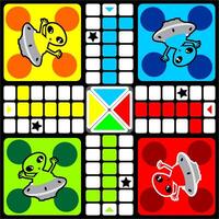 ludo board game template with alien theme vector