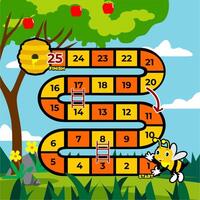board game snake and ladder with bee theme vector