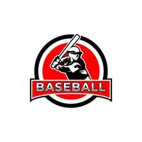 baseball player silhouette logo design vector