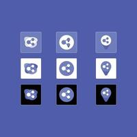 a set of icons for a social network vector