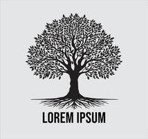 An abstract tree logo with roots and leaves vector