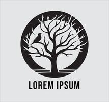 Tree logo with bird on top vector