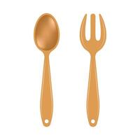 Spoon and fork icon in flat style. Teaspoon illustration on isolated background. Tablespoon sign business concept. vector