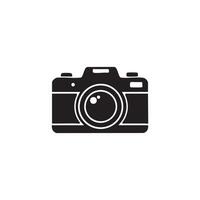 Simple black camera icon in artwork vector