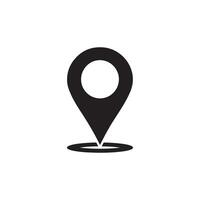 Design of a black location marker icon vector
