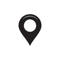 Black location marker icon vector