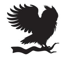 White background with African Scops Owl shadow in silhouette vector