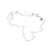 isolated simplified illustration icon with black line silhouette of Venezuela map. White background vector