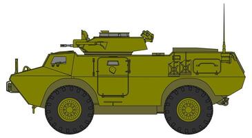 An armored vehicle with a large gun on top vector