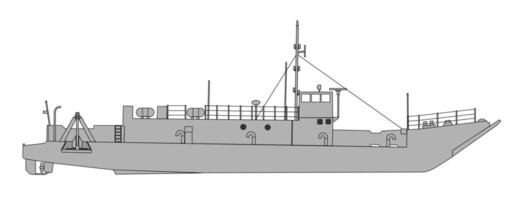 A drawing of a boat on a white background vector
