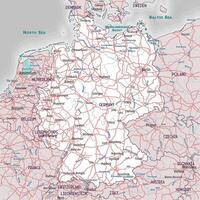 Simple outline map of Germany coloring page vector