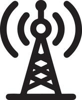 Radio tower icons. Transmitter receiver wireless signal icons vector