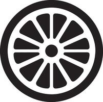 Silhouette icon of orange slice vector