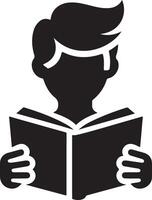 black man to read a book icon Stock Image vector