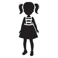 Little Girl Silhouette Images, Stock Photos vector