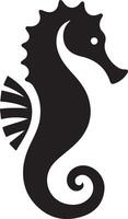 Silhouette of seahorse made in one color vector