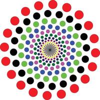 Mandala of solid dots circles, geometric distances into infinity. vector