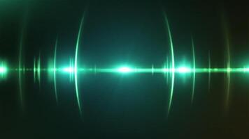 Sound waves light and lens flare on a dark background video