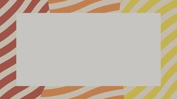 A square frame with a colorful background video