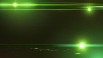 Abstract green light background with stars and lens flares video