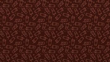 Animated background brown and white pattern with a lot of fizzy drink bottles video