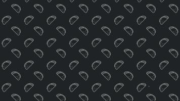 A black and white pattern of taco background food and cuisine video