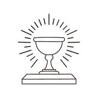 An elegant, minimalist chalice with smooth curves, standing alone in the center of a white background. vector