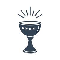An elegant, minimalist chalice with smooth curves, standing alone in the center of a white background. vector