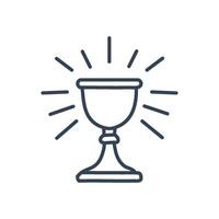 An elegant, minimalist chalice with smooth curves, standing alone in the center of a white background. vector