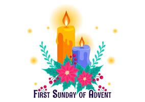 First Sunday of Advent Celebrated on November 27 in a Flat Style Illustration vector