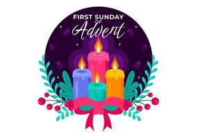 Flat Style of First Sunday of Advent Signifying the Start of the Liturgical Year vector