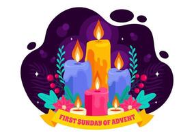 Advent Sunday on November 27, Symbolizing the Beginning of the Liturgical Year, Flat Vecto vector