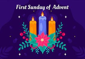 Illustration of the First Sunday of Advent, Marking the Start of a New Liturgical Year vector