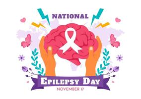 Epilepsy Awareness Week Illustration Highlighting Mental Health Issues in Flat Style vector