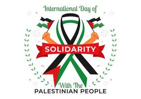 Design for Palestinian Solidarity Day with Flag and Peace Symbols on 29 November in Flat Style vector