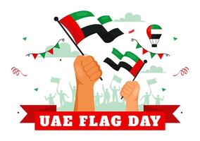 UAE National Flag Day Illustration with Ornaments and Flags in Flat Cartoon Background for November 3rd vector