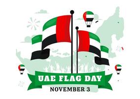United Arab Emirates Flag Day on 3rd November Design with National Symbols in Flat Style vector