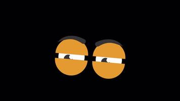 Angry Eyes Looking Left And Right On Alpha Channel 2D Cartoon Animation video
