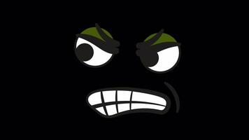 Angry Eyes Looking Left And Right On Alpha Channel 2D Cartoon Animation video