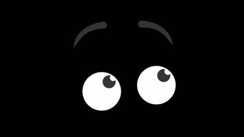 Eyes Looking Left And Right On Alpha Channel 2D Cartoon Animation video