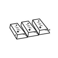gold bar line icon element design template vector