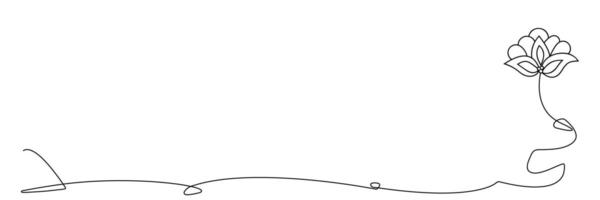 Clover flower banner for Saint Patrick's Day good luck symbol, single line. stock minimalism illustration isolated on white background for design template invitation vector