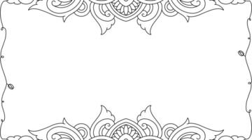 Card decoration with beautiful flower. Continuous one line art drawing style. Corner border. Minimalist black linear sketch isolated on white background. illustration vector