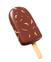 ice cream chocolate sticks covered with topping isolated. 3d illustration render png