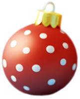 Red 3D plastic polka dot bauble. Isolated 3D object. png