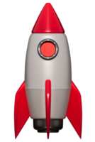 3D realistic Launch of a red rocket launch, Booster startup and Developer concept, 3d illustration png