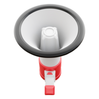 Red Megaphone isolated, 3d rendering with Clipping path. png