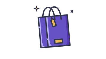 Shopping Bag Animation 4k Loop Transparant video