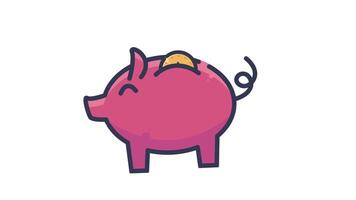 Piggy Bank Animation loop 4k Transparant video