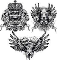 Set, skulls and thorax vector